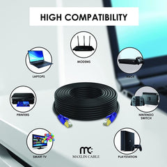 Premium CAT7 Ethernet Cable for High-Speed Gaming and Streaming - Waterproof and Durable
