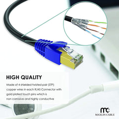 Premium CAT7 Ethernet Cable for High-Speed Gaming and Streaming - Waterproof and Durable