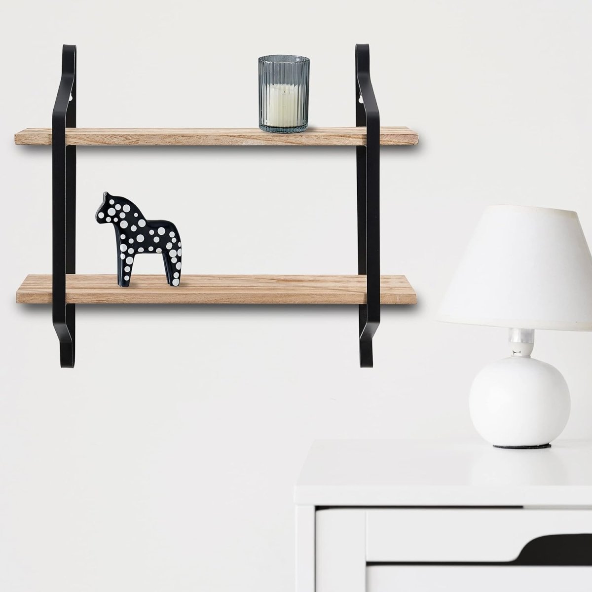 Rustic 2-Tier Floating Shelves for Home Decor and Organization