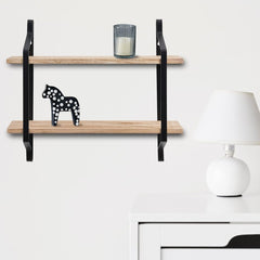 Rustic 2-Tier Floating Shelves for Home Decor and Organization
