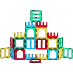 Shapemags 24-Piece Magnet Building Tiles Set with Windows and Doors - Enhance Creativity and Learning with Magnetic Blocks