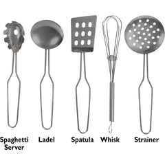 Spark Your Child's Culinary Imagination with the IQ Toys 5-Piece Pretend Play Cooking Utensils Set for Kids Kitchen