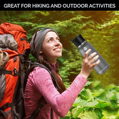 Swig Savvy Sports Water Bottle - 30oz, Vacuum Insulated Stainless Steel, Double Wall, Wide Mouth, 2 Leakproof Lids, Travel Thermos