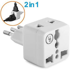 Ultimate 2-in-1 Universal Travel Adapter with Dual Outlets - Surge Protection Included - Type L Italian Plug