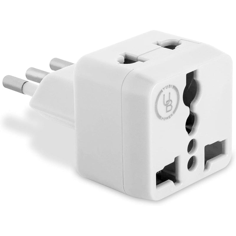 Ultimate 2-in-1 Universal Travel Adapter with Dual Outlets - Surge Protection Included - Type L Italian Plug