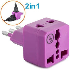 Ultimate 2-in-1 Universal Travel Adapter with Dual Outlets - Surge Protection Included - Type L Italian Plug