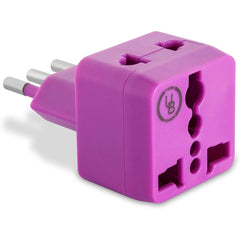 Ultimate 2-in-1 Universal Travel Adapter with Dual Outlets - Surge Protection Included - Type L Italian Plug