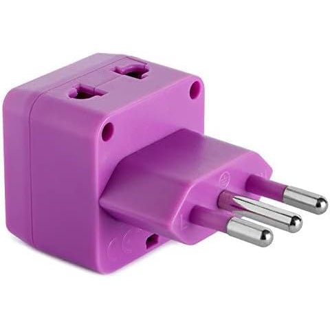 Ultimate 2-in-1 Universal Travel Adapter with Dual Outlets - Surge Protection Included - Type L Italian Plug