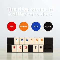 Ultimate Tiles Deluxe Rummy Game for Family Fun - Edition with 4 Vibrant Colors