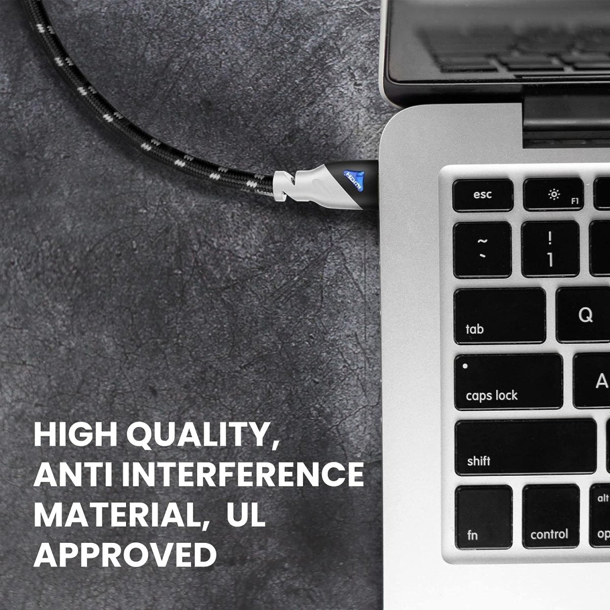 Ultra 4K HDMI Cable - High-Speed, Braided Cord for TV, Gaming, and More, 50 ft,White Black , 1 Pack