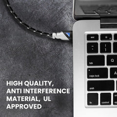 Ultra 4K HDMI Cable - High-Speed, Braided Cord for TV, Gaming, and More, 50 ft,White Black , 1 Pack