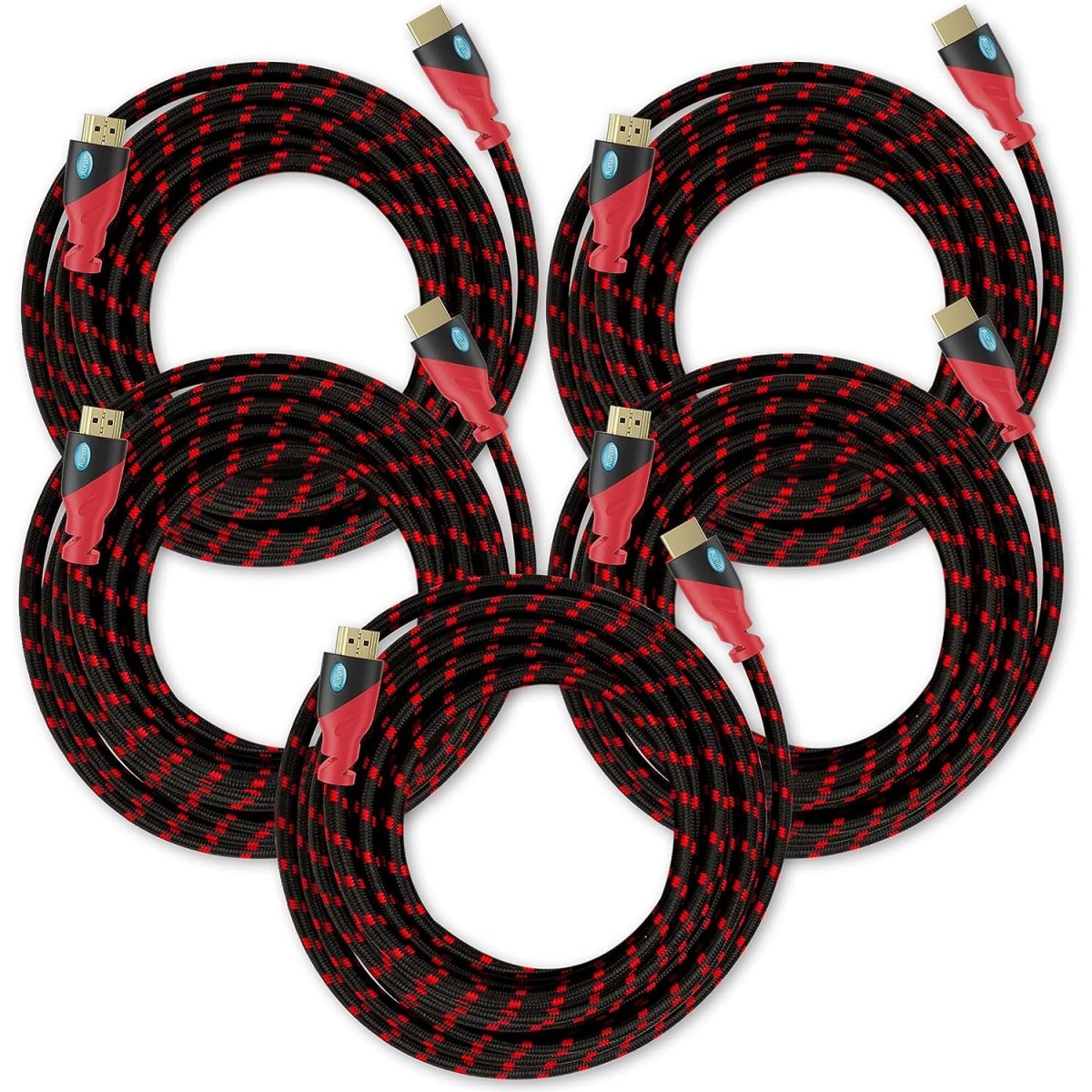 Ultra 4K HDMI Cable - High-Speed, Braided Cord for TV, Gaming, and More, 50 ft,White Black , 1 Pack