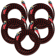 Ultra 4K HDMI Cable - High-Speed, Braided Cord for TV, Gaming, and More, 50 ft,White Black , 1 Pack