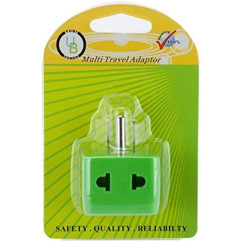 Universal Travel Adapter with Dual Outlets - Built-in Surge Protection - Type B EU to US Plug Adapter