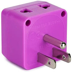 Universal Travel Adapter with Dual Outlets - Built-in Surge Protection - Type B EU to US Plug Adapter