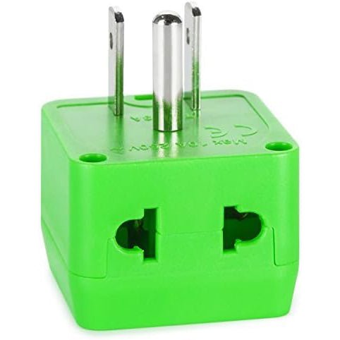 Universal Travel Adapter with Dual Outlets - Built-in Surge Protection - Type B EU to US Plug Adapter