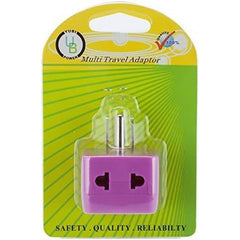 Universal Travel Adapter with Dual Outlets - Built-in Surge Protection - Type B EU to US Plug Adapter
